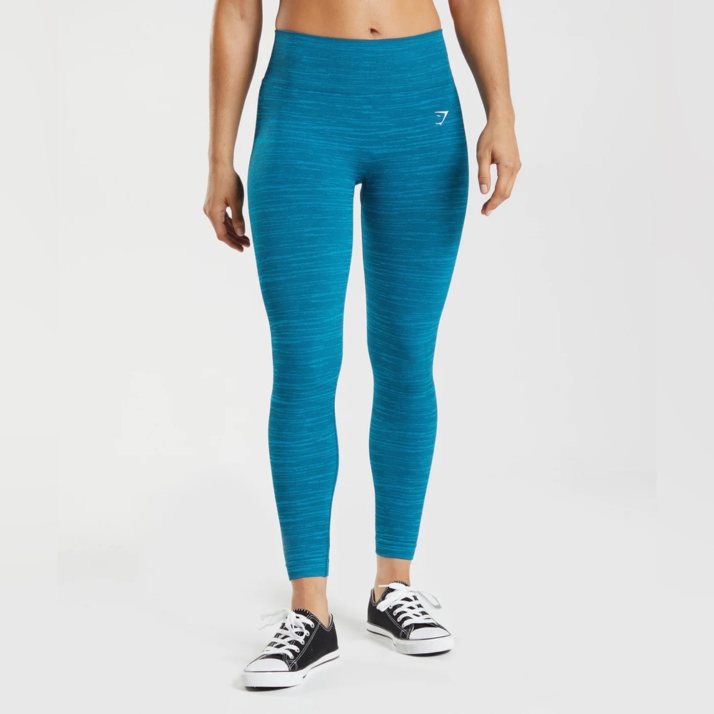 🔔🕊️BNWT Gymshark Atlantic Blue/Shark Blue Adapt Marl Seamless Leggings